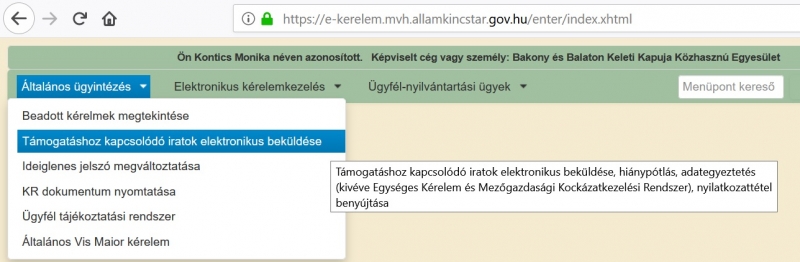 Benyújtott támogatási kérelem visszavonásának menete