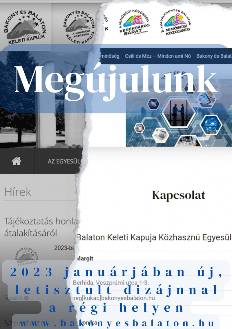 Tájékoztatás honlap átalakításáról